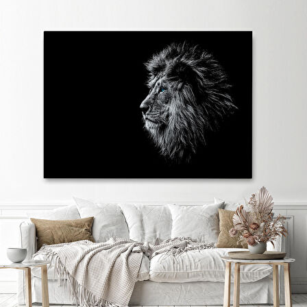 Harita Sepeti Aslan Dekoratif Kanvas Tablo 1153