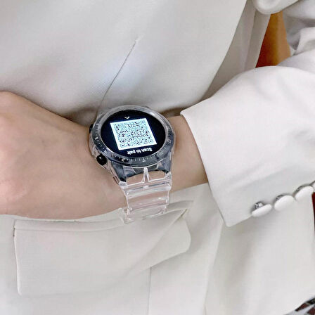 Gpack Huawei Watch GT 2 46mm Kordon Kalın Silikon 2 in 1 Saatle Birleşik Kordon