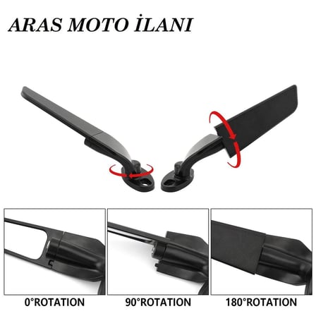 Motosiklet Kanat Dikiz Aynaları Ayarlanabilir R25 -CBR 250-125-600RR-1000RR-R6-R1 Uyumlu-ARASMOTO