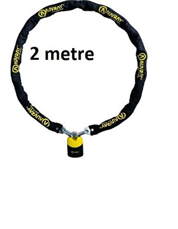 Auvray Motorsiklet Zinciri Kilidi 2 Metre K-Bloc 200 Zincir Kilit 200 CM Arasmoto