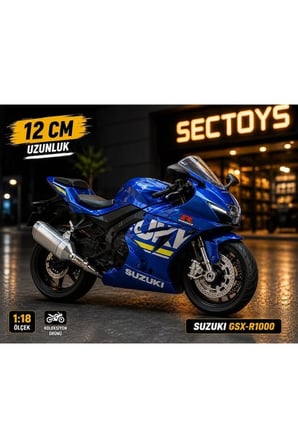 Suzuki GSX-R1000 Diecast Model Motosiklet 1:18 Ölçek (12cm) Kutulu Diecast Model Motor