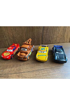 Cars Şimşek Mcqueen Mater Oyuncak Arabalar 4'lü Set OYUNCAK ŞİMŞEK MCQUEEN STORM MATER RAMİREZ ARABA