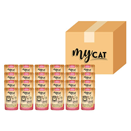 MYCAT TAVUK ETLİ KITTEN POUCH YAŞ MAMA 85GR 24LÜ 4061