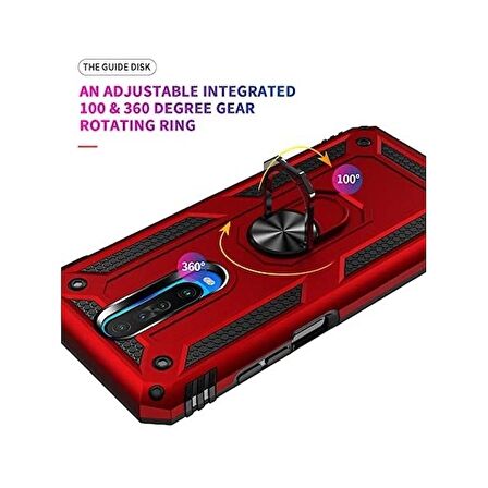 Smcase Xiaomi Redmi K30 Kılıf Vega Yüzüklü Tank Kapak 