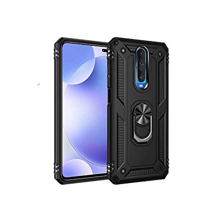 Smcase Xiaomi Redmi K30 Kılıf Vega Yüzüklü Tank Kapak  Nano Ekran Koruyucu