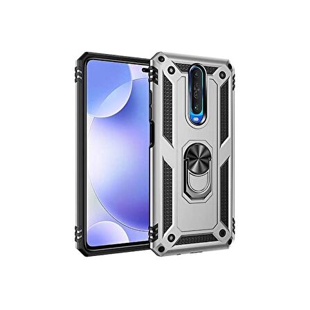 Smcase Xiaomi Redmi K30 Kılıf Vega Yüzüklü Tank Kapak  Nano Ekran Koruyucu