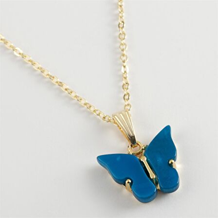 Kelebek Figürlü Polyester Kolye