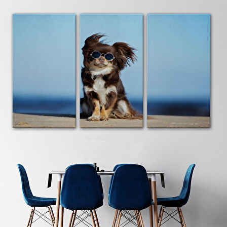 Harita Sepeti Küçük Köpek Dekoratif Kanvas Tablo 1157