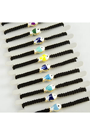 Balık Mineli Makrome Örgülü Bileklik