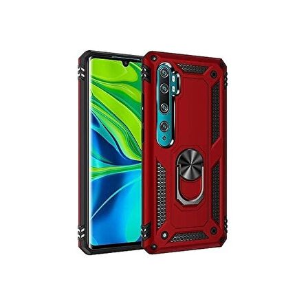 Smcase  Xiaomi Mi Note 10 Pro Kılıf Vega Yüzüklü Tank Kapak 