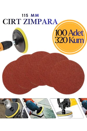 100 Adet 115 mm Cırt Zımpara Kağıdı 320 Kum Avuç Taşlama Spiral Uyumlu Velcro Deliksiz Cırtlı Zımpara