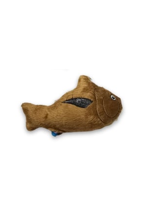 Peluş Balık Figürlü Kedi Oyuncağı Kahverengi