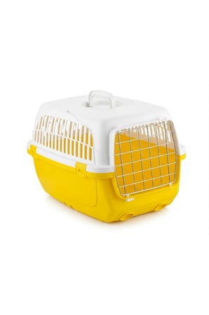Taşınabilir Kedi Ve Köpek Taşıma Çantası Orta Boy- Sarı/Beyaz