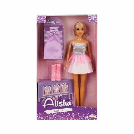 01423 Sun-Rst-Sis-Mnk- Alisha Gece Elbiseli Bebek Seti 29Cm - Sunman