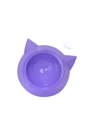 Plastik Tekli Kedi Mama Ve Su Kabı- Mor