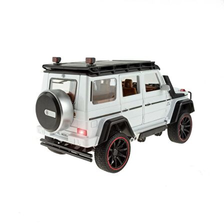 1:16 Ölçek Metal Model Suv Araba Çek Bırak Işıklı Sesli Beyaz