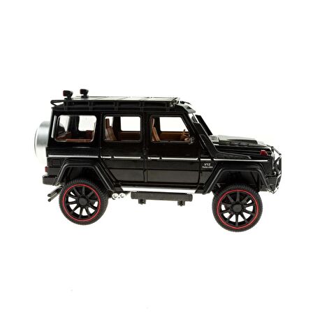 1:16 Ölçek Metal Model Suv Araba Çek Bırak Işıklı Sesli Siyah