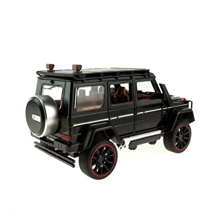 1:16 Ölçek Metal Model Suv Araba Çek Bırak Işıklı Sesli Siyah