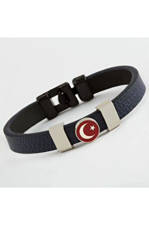 Ay Yıldız Kaliteli Suni Deri Bileklik