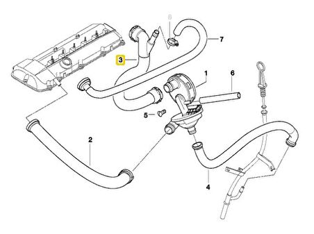 BMW M52 VE M54 MOTOR HAVALANDIRMA HORTUMU 11617504535