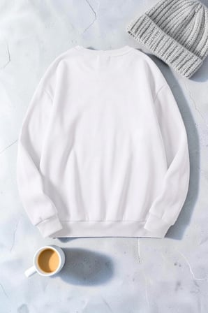 Unisex Ufak Yaramaz Kediler Baskılı Bisiklet Yaka Sweatshirt