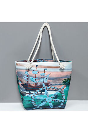 Dümen Desenli Plaj Çantası