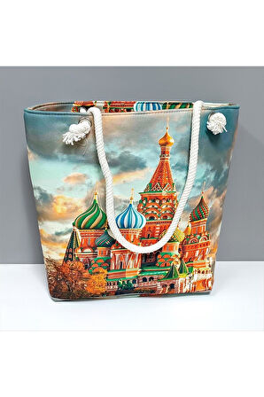Saray Desenli Plaj Çantası