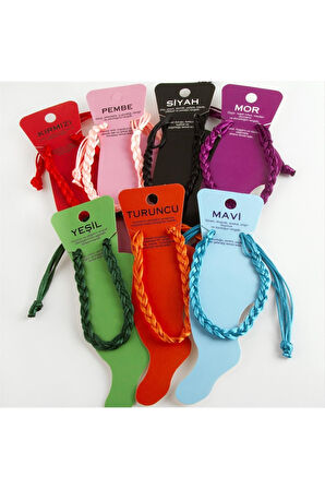 Renkli Örgülü Vinlex İp Halhal