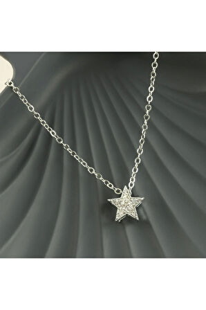 Yıldız Zirkon Taşlı Trend Kolye