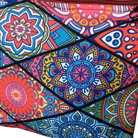 Uretti - Sibel 2453 4352 El Yapımı Mandala Desen Clutch - Portföy Çanta