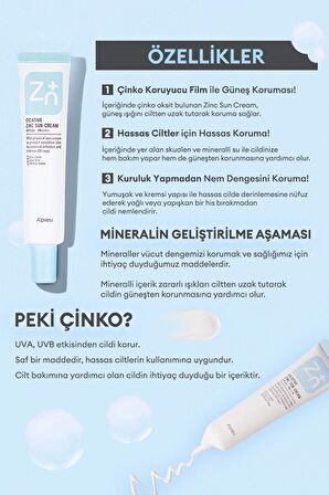 Missha Zinc Sun Cream 50+ Faktör Tüm Cilt Tipleri İçin Renksiz Güneş Koruyucu Krem 40 ml
