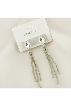 Damla Taşlı Lüks Kararmaz Küpe