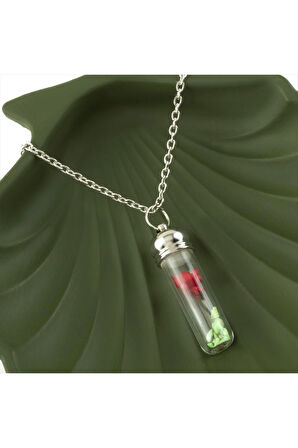 Çiçek Fanus Canlı Kolye