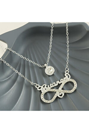 Birtanem Yazılı Sonsuzluk  Yeni Sezon İkili Kolye