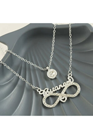 Birtanem Yazılı Sonsuzluk  Yeni Sezon İkili Kolye