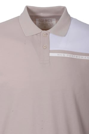 Erkek Polo Yaka Tişört Bej %100 Pamuk Slim Fit Ribanalı Kol T-shirt NCS JEANS 1164