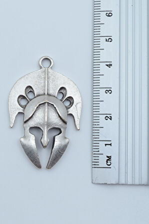 3'lü Savaşçı Miğfer Büyük Kanat Buffalo - Boğa Gümüş Kaplama Kolye Seti