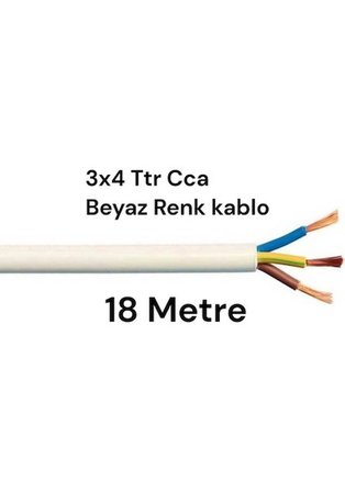 Aksa 3x4 Ttr Cca Kablo 18 Metre