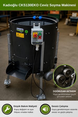 Kadıoğlu CKS 130 Eko Ceviz Soyma Makinesi 170 Litre (90-110 KG)
