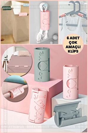 3B Trend 6 Adet Çok Amaçlı Çarşaf Sabitleme Klips Organizer Klips