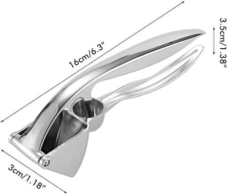 3B Trend Ergonomik Saplı Sarımsak Ezici, Çekirdek Çıkarıcı, Paslanmaz Çelik