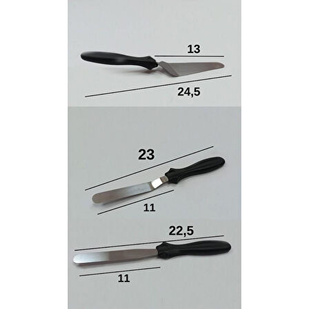 3B Trend 3'lü Eğik Ergonomik Kaymaz Saplı Spatula Seti