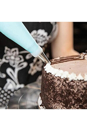 3B Trend Krema Sıkma Torbası 6 Çelik uç + Silikon Torba Krema Pompası + Silikon Fırça