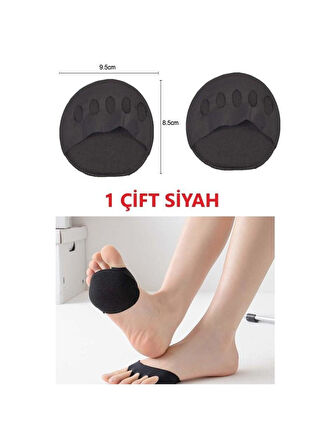 3B Trend Siyah Renk Kumaş 5 Parmağa Geçen Metatarsal Parmak Altı Koruyucu Hava Alabilen Ayak Pedi