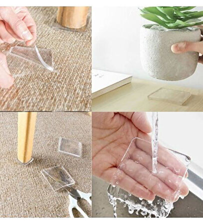 3B Trend Silikon Zemin Koruyucu Kaydırmaz Dayanıklı Ped Mobilya Çamaşır Makinesi Kaydırmaz 4 Adet