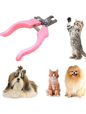 3B Trend Kedi Köpek Yaylı Tırnak Makası Evcil Hayvan Tırnak Kesme Giyotin Pembe