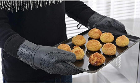 3B Trend 2 Adet Silikon Yanmaz Yapışmaz Yalıtımlı Mutfak Fırın Eldiveni