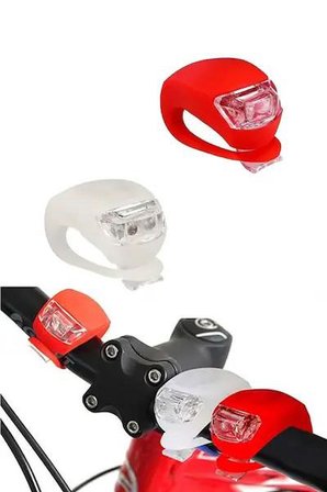 3B Trend Su Geçirmez Silikon Led Bisiklet Lambası Işığı 2'li Fener Ön Arka Stop Işık Aydınlatma Seti
