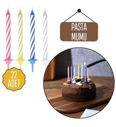 3B Trend Doğum Günü Mumları 24 Adet Renkli Spiral Birthday Candles