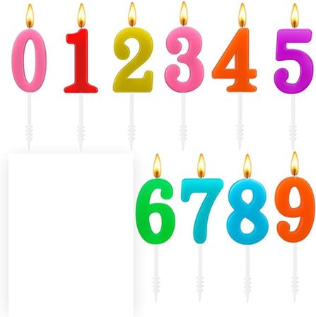 3B Trend Renkli Rakamlı Doğum Günü Pastası Mum Seti - 10 Adet Tüm Rakamlar Mum